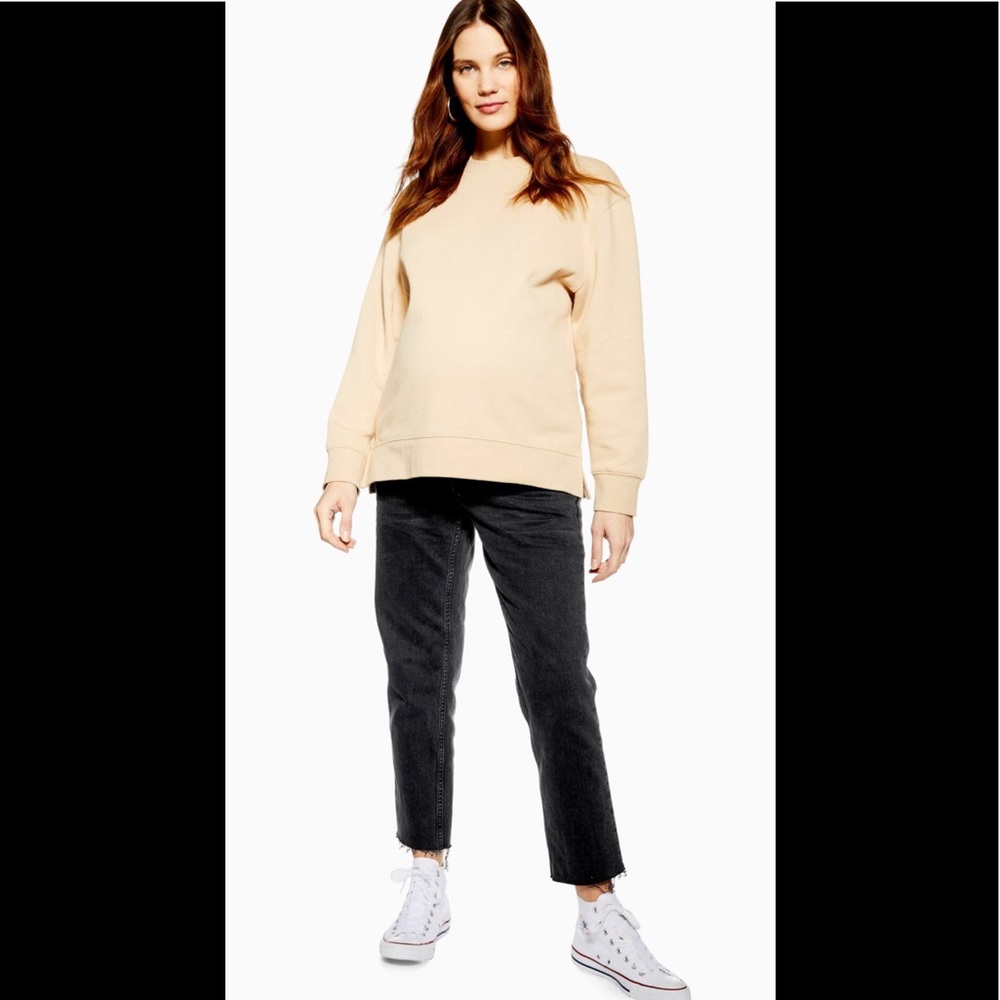 Topshop straight leg washed black Maternity jeans